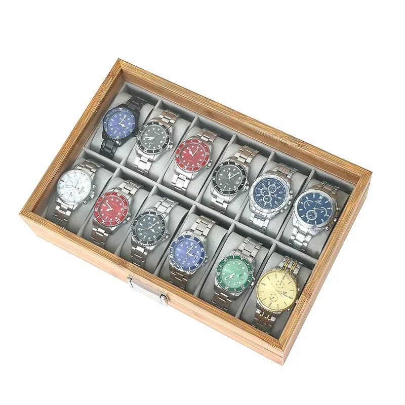 3,6,10, and 12 Bamboo Artisan Watch Boxes