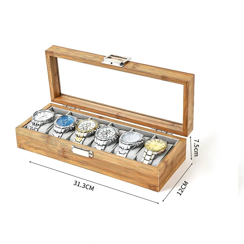 3,6,10, and 12 Bamboo Artisan Watch Boxes